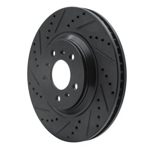 Buick Allure Brake Rotor (1) - Front Left - R1 Concepts - Drilled & Slotted - Black - `06-`16